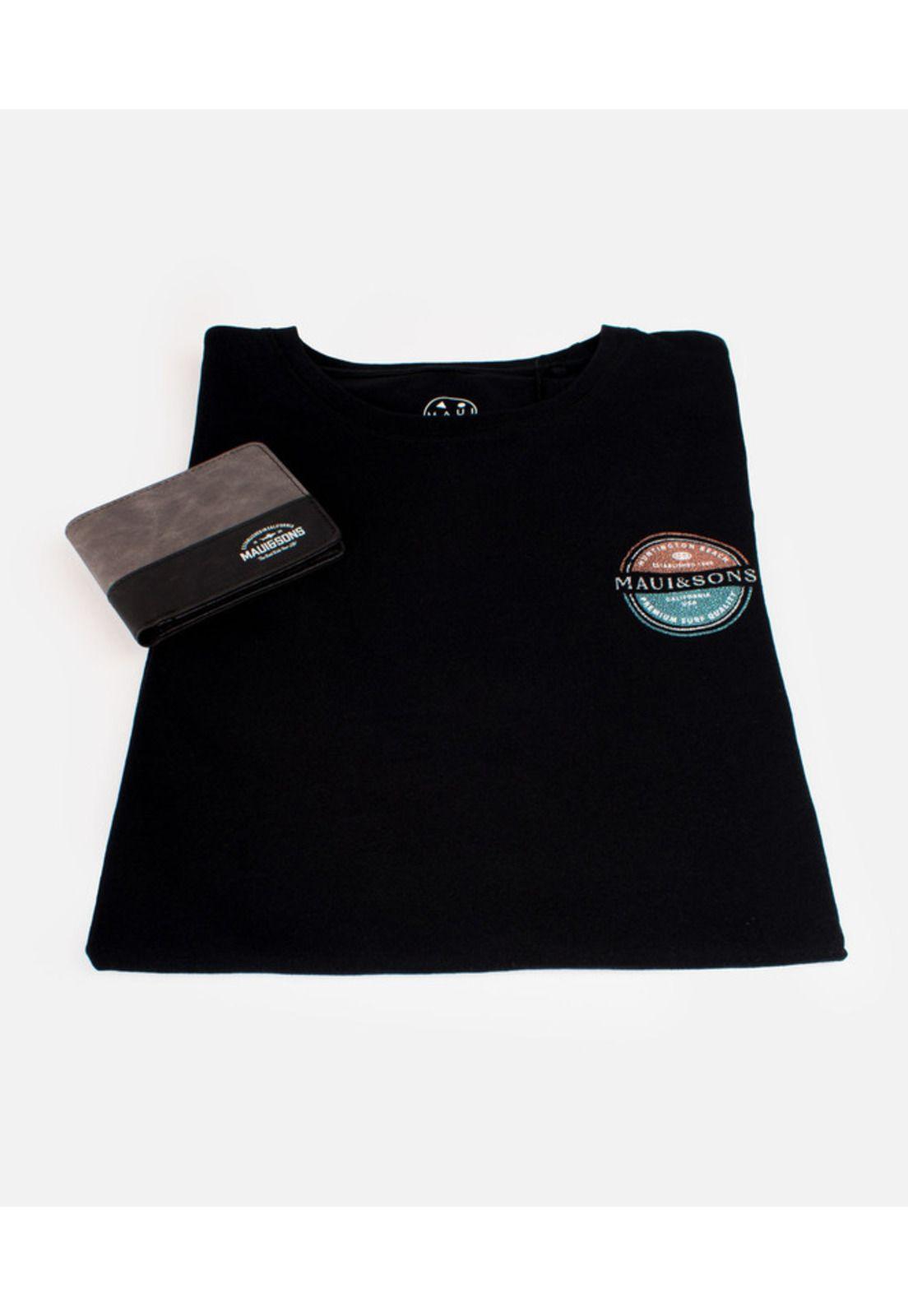Pack Polera Billetera Negro 5AV1762 Hombre Maui and sons-3