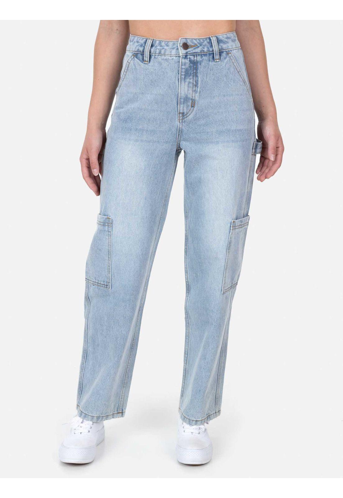 Pantalon Cargo Bay Mujer Celeste Maui And Sons-0