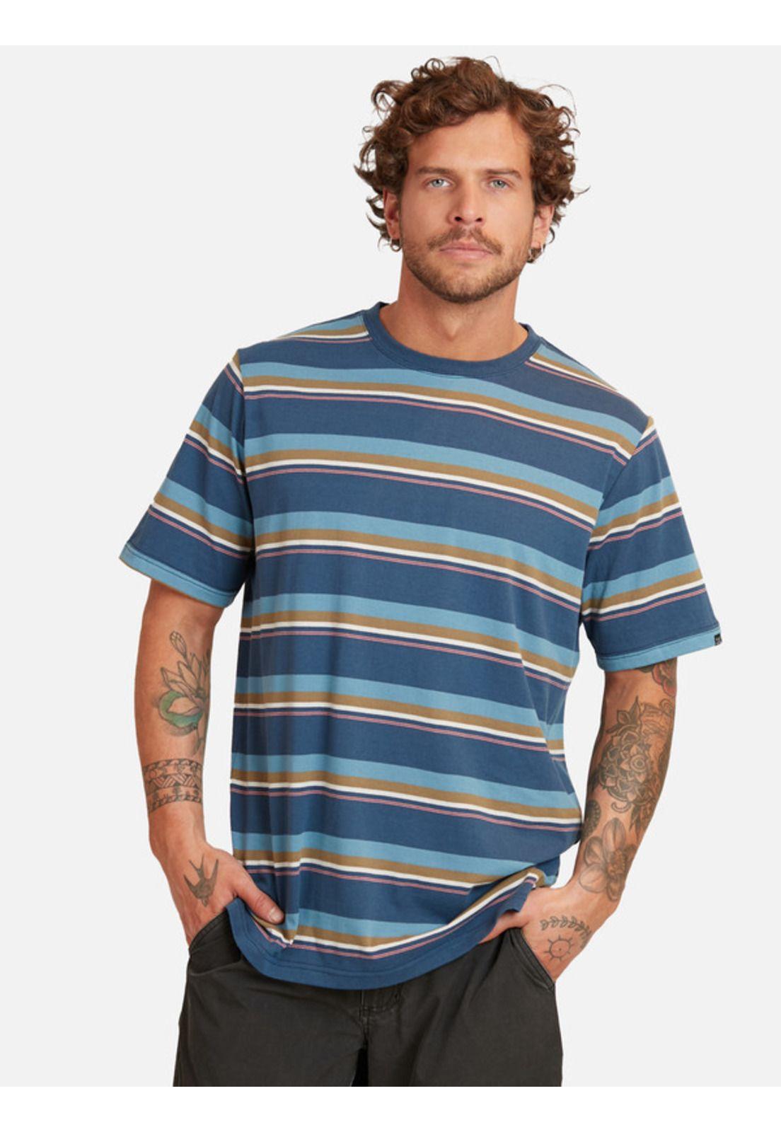 Polera Striped Drop Block Process Tee Hombre Multicolor Maui And Sons-0