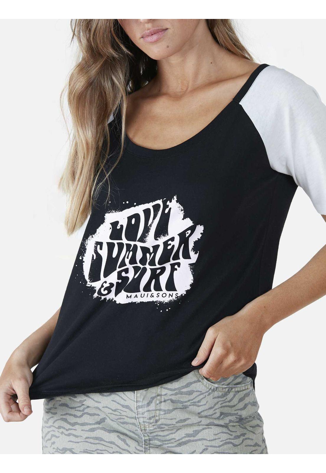 Polera  Mujer Negro 5P520-WV22 Maui And Sons-2