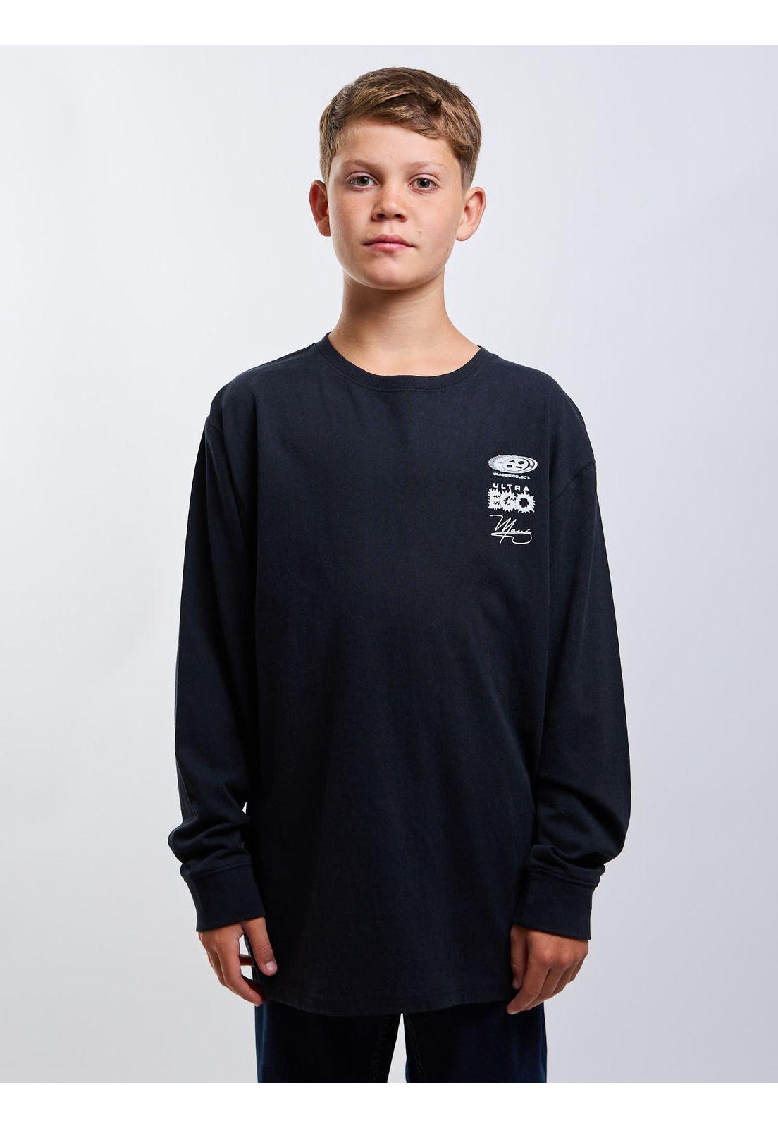 Polera ML Coastline Negro Infantil Maui And Sons-0