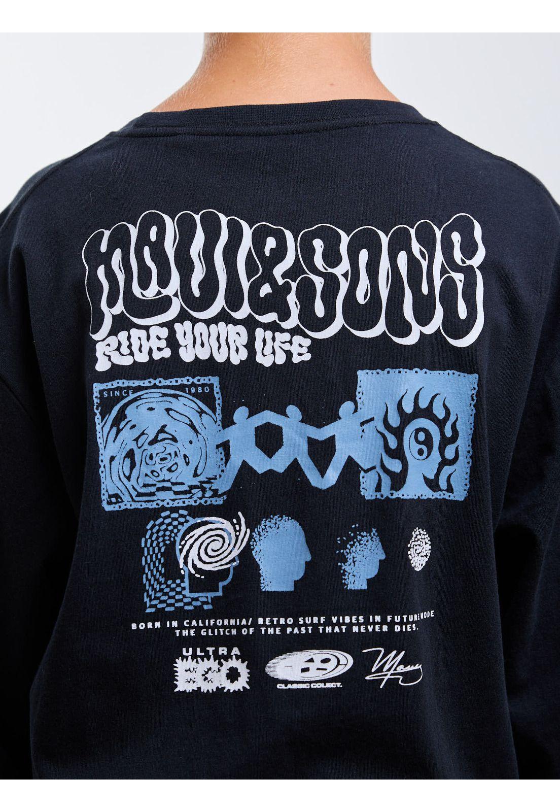 Polera ML Coastline Negro Infantil Maui And Sons-3