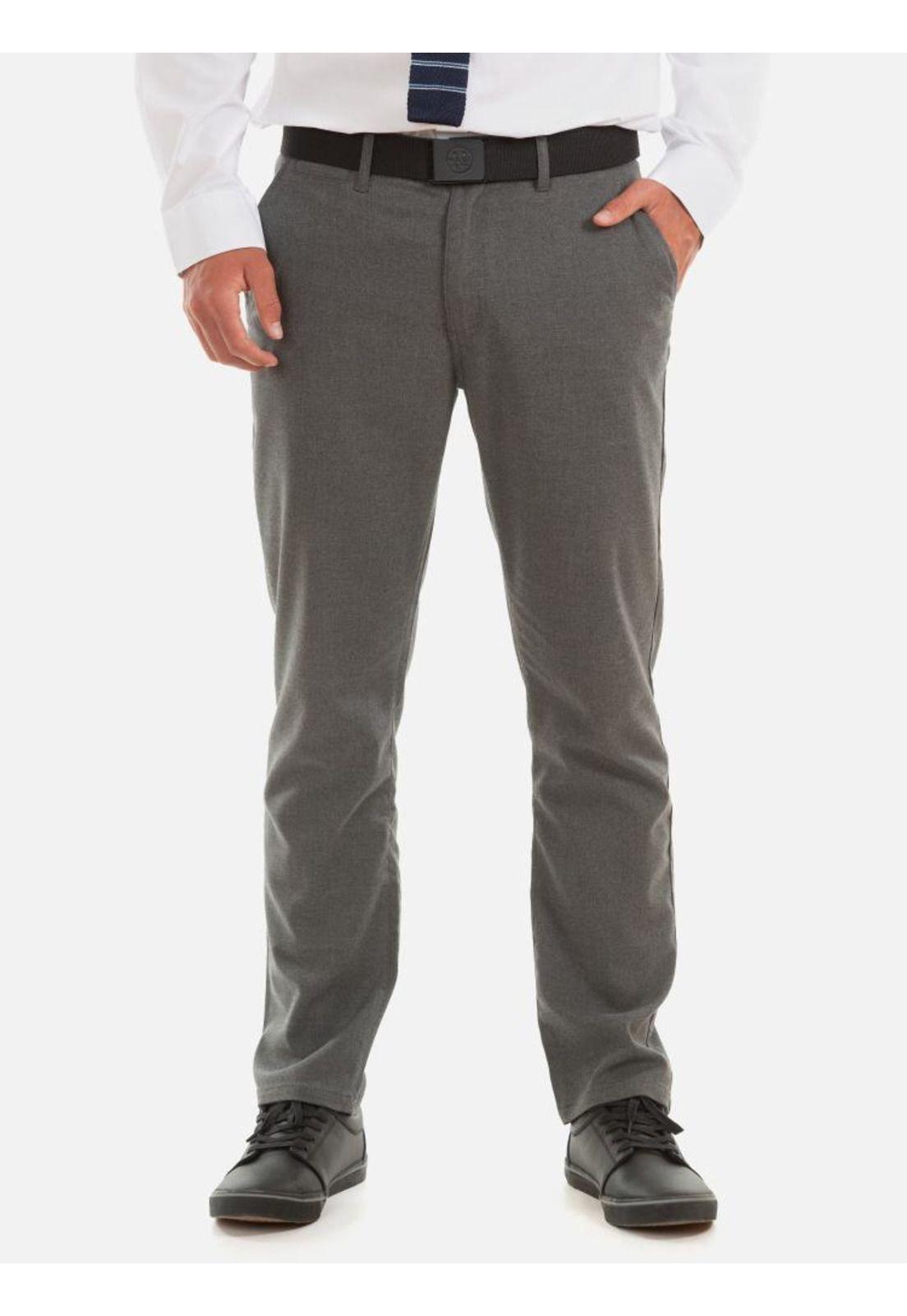 Pantalon Escolar Skinny Pretina Elasticada Hombre Gris Maui and Sons-0