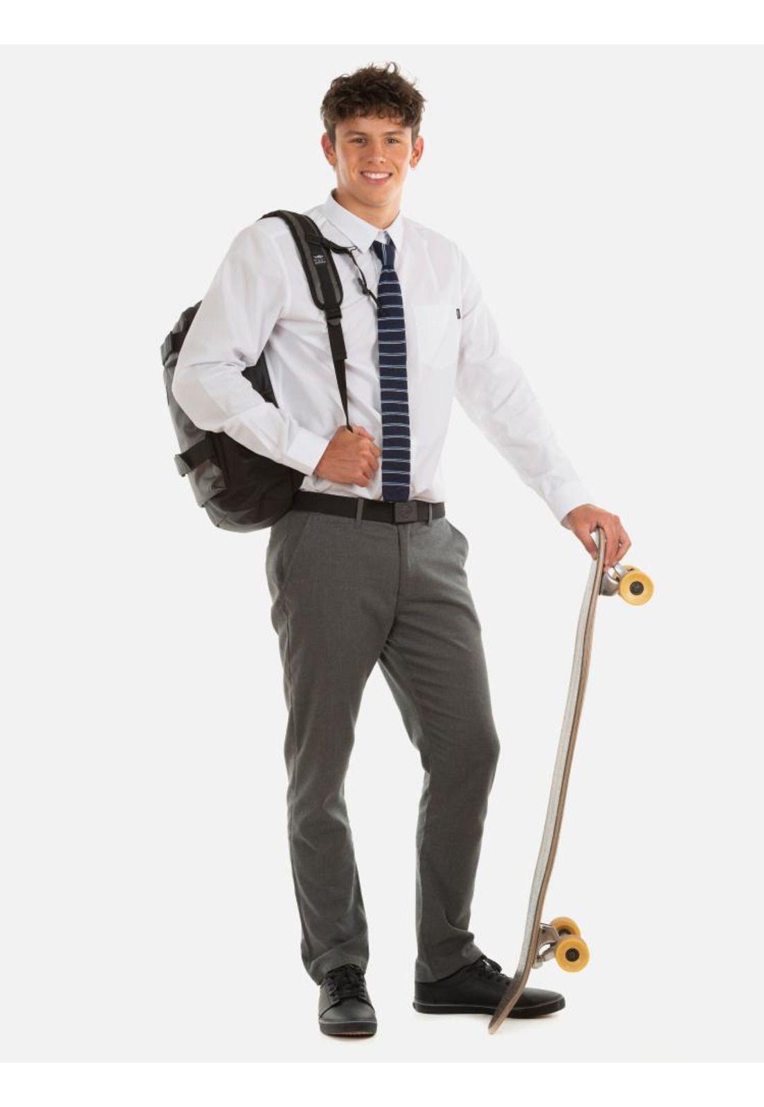 Pantalon Escolar Skinny Pretina Elasticada Hombre Gris Maui and Sons-2