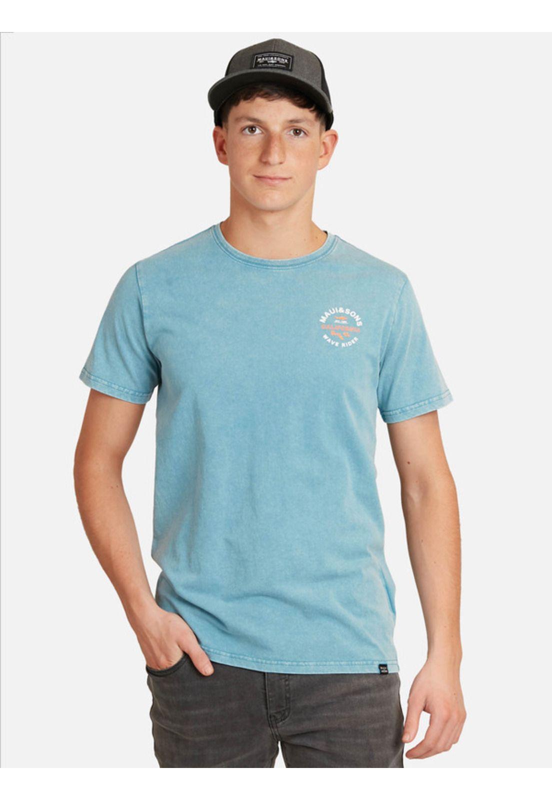 Polera Surf Killa Sst Juvenil Hombre Celeste Maui And Sons-0
