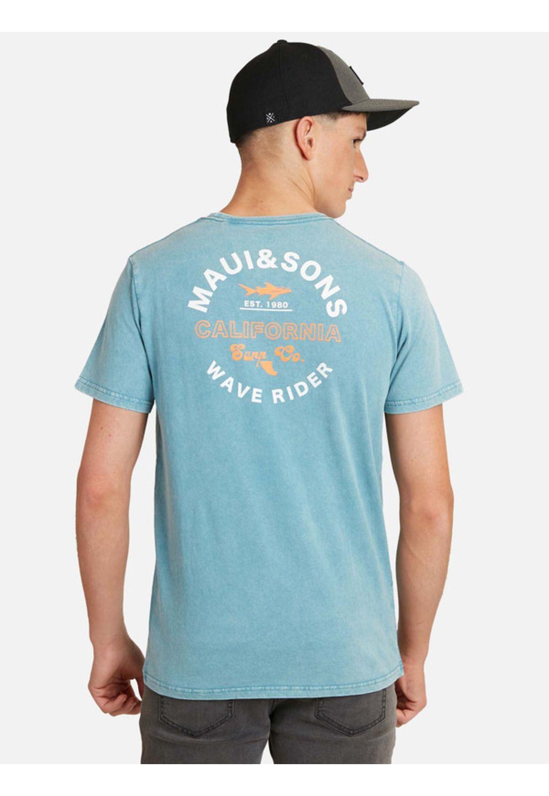 Polera Surf Killa Sst Juvenil Hombre Celeste Maui And Sons-1