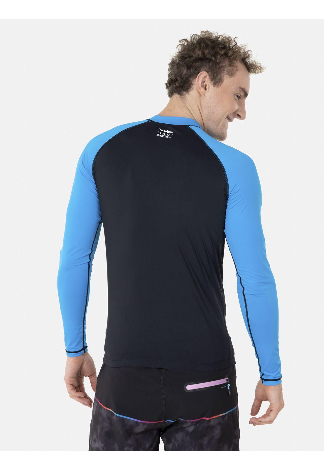 Polera CLASSIC UVP LS Hombre Azul Maui and Sons-1