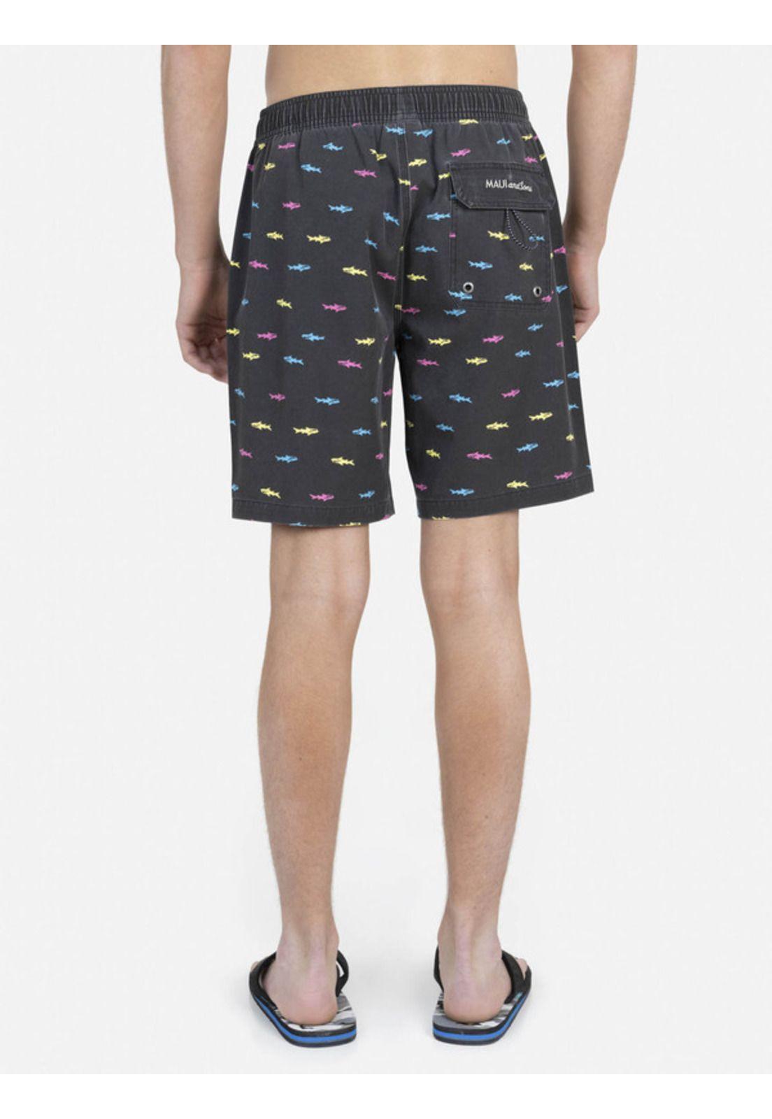 Traje de Baño Stretch SHARK VINTAGE ELASTIC WAIST  Juvenil Hombre Multicolor Maui and sons-1