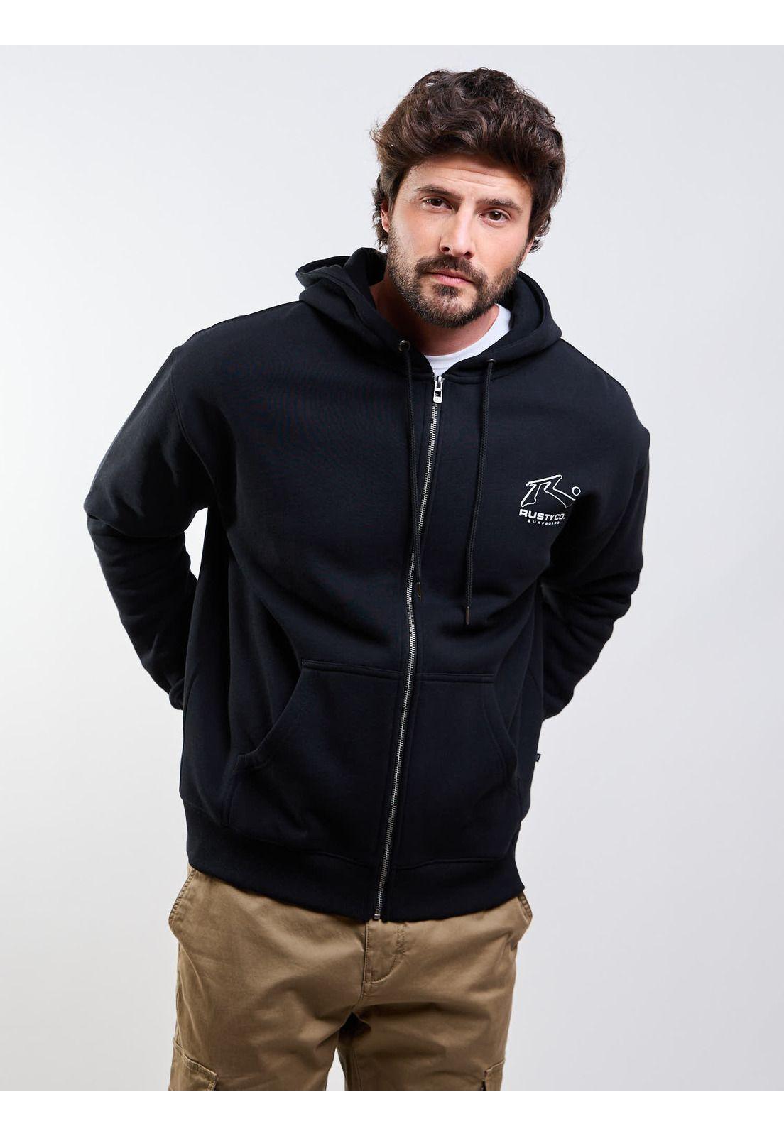 Poleron FZ Cyco Natural Co Zip Negro Hombre Rusty-0