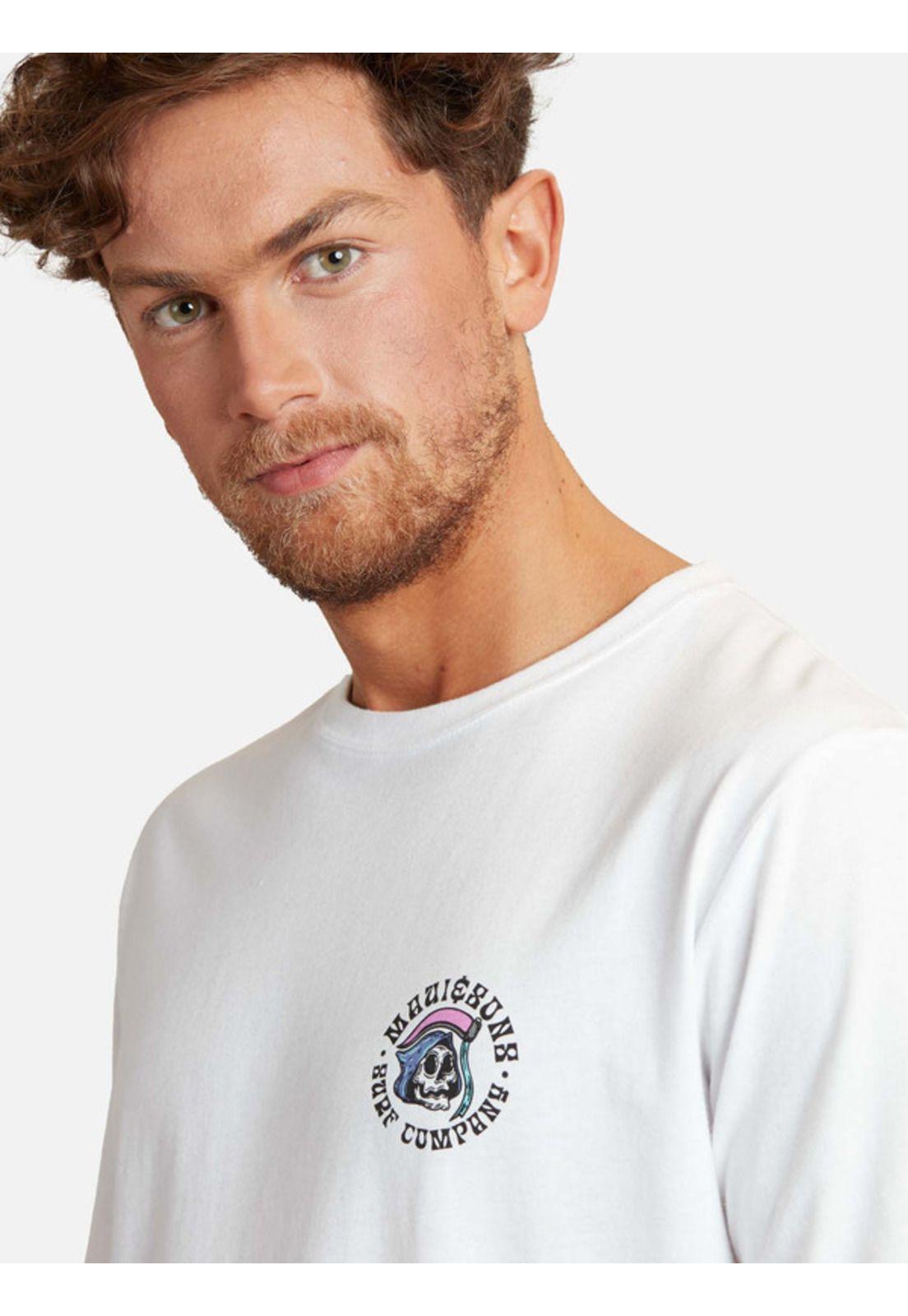 Polera Surf Company Kalaka Flowers Tees Organic Hombre Blanco Maui And Sons-2