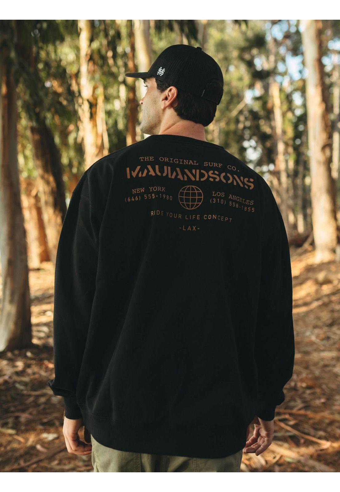 Poleron CR Secret place Negro Hombre Maui And Sons-1