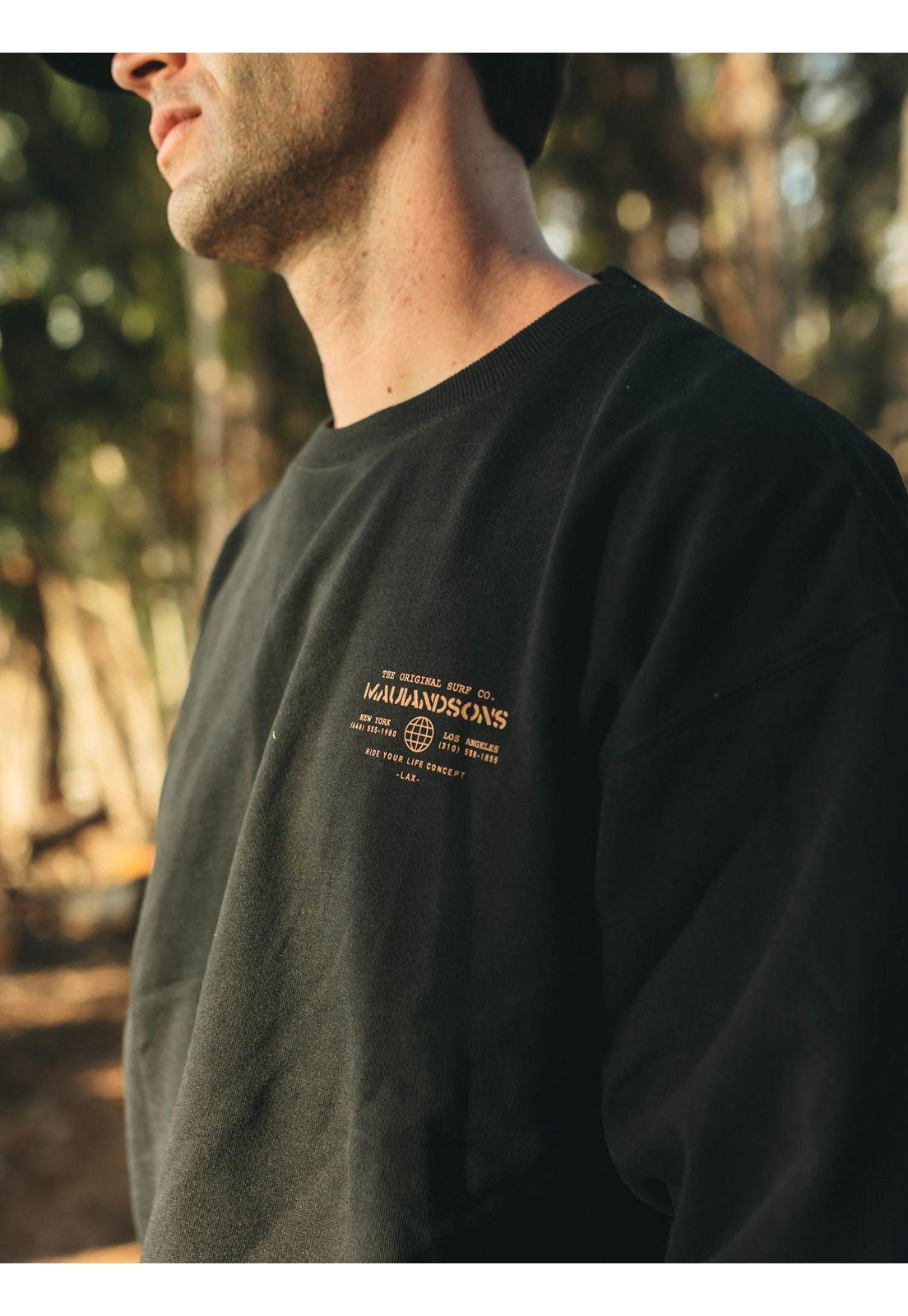 Poleron CR Secret place Negro Hombre Maui And Sons-3