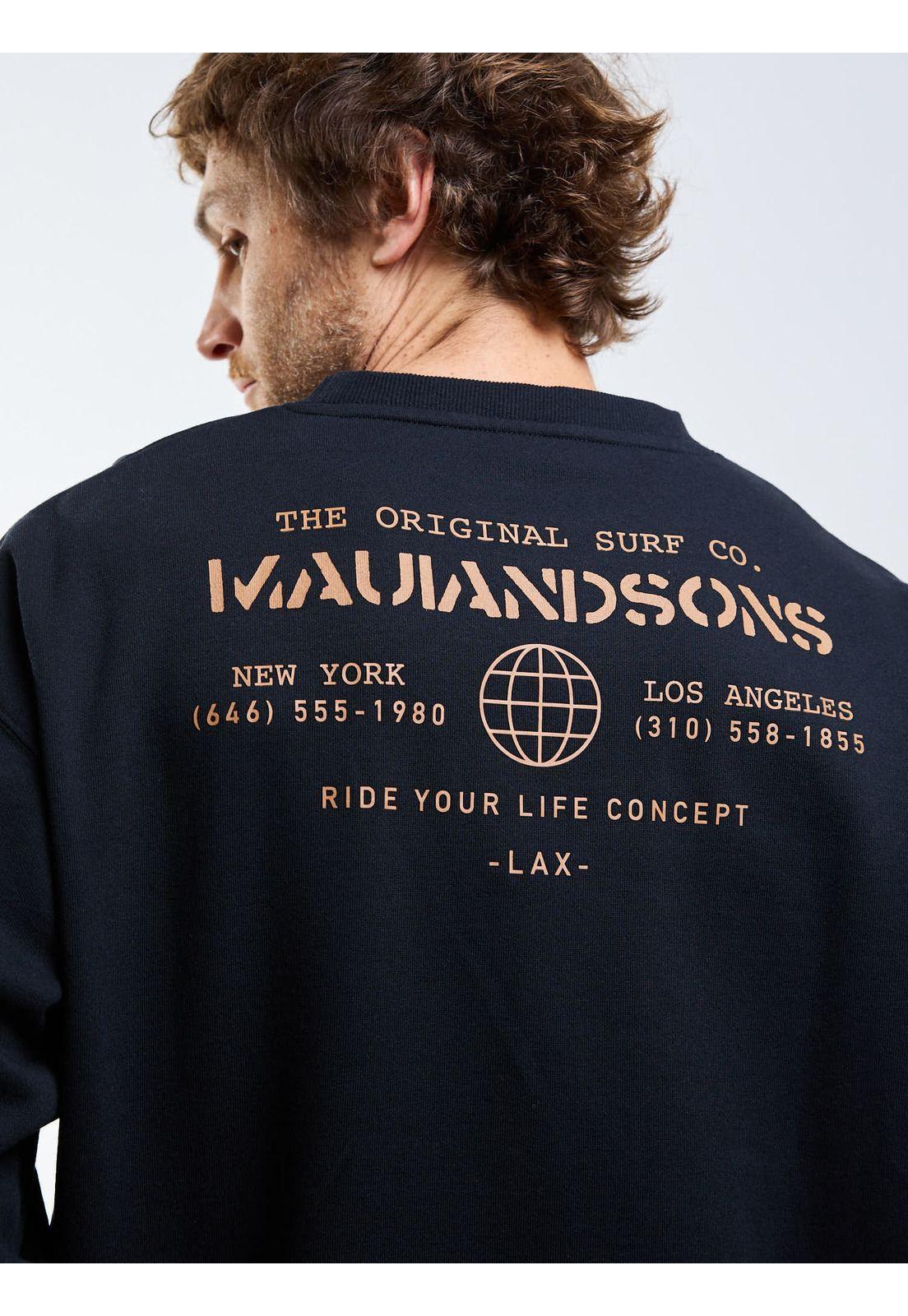 Poleron CR Secret place Negro Hombre Maui And Sons-8