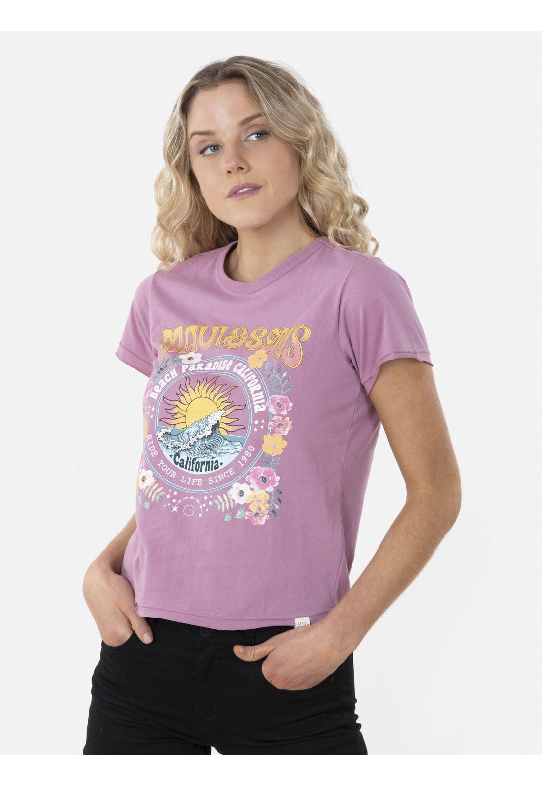 Polera BEACH PARADISE Mujer Rosado Maui and Sons-0