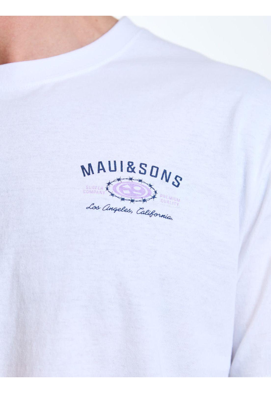 Polera MC Surfer Blanco Hombre Maui and Sons-5