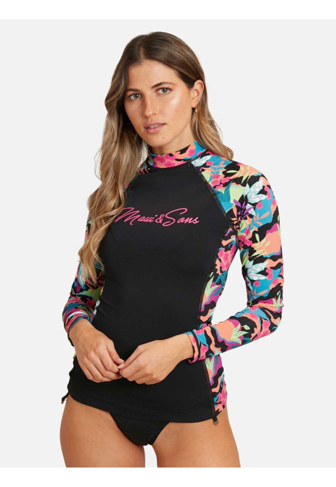 Polera UVP GlowSurge Coastal Multicolor Mujer Maui and sons-0