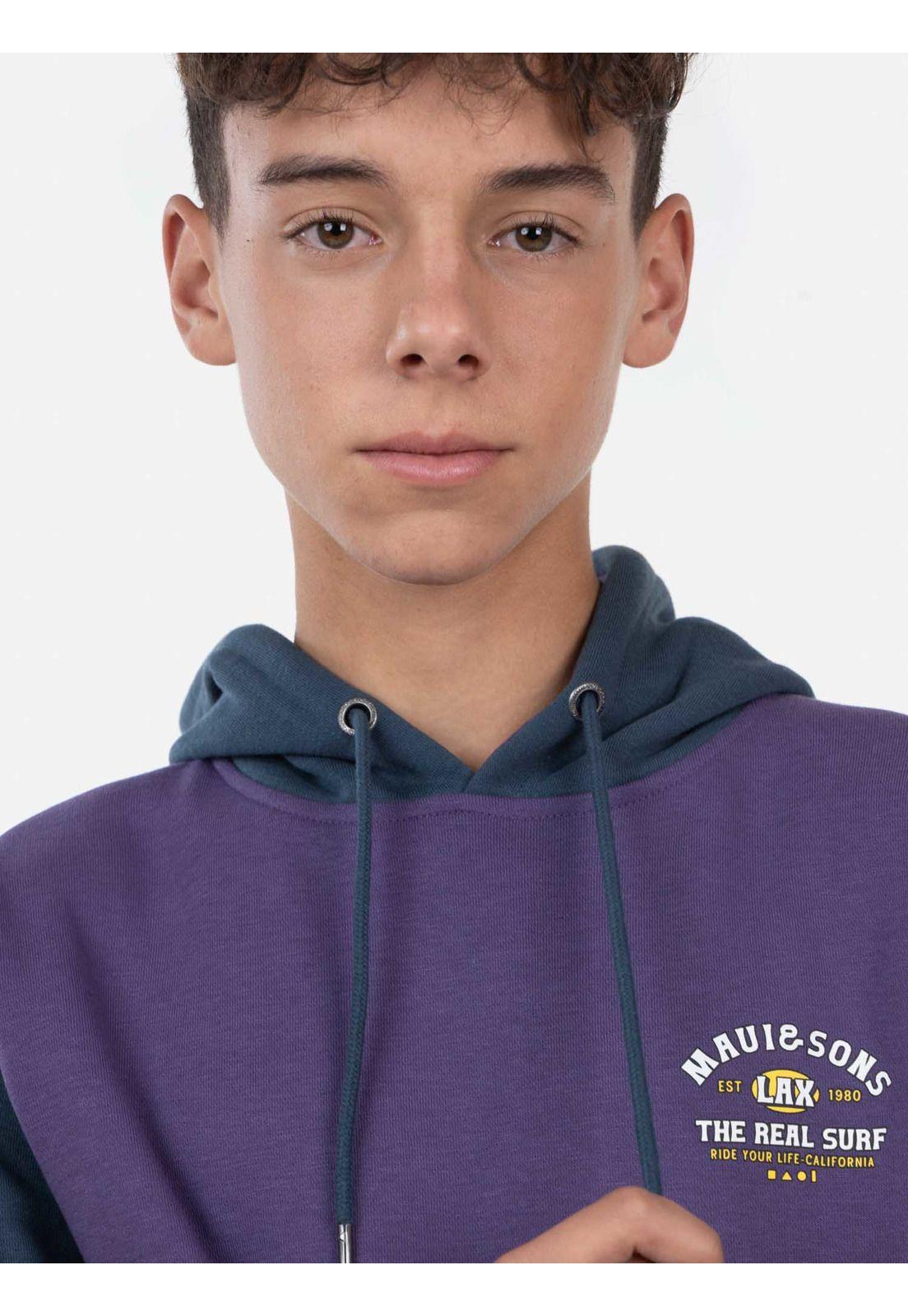 Poleron THE REAL SURF Juvenil Morado Maui and Sons-2