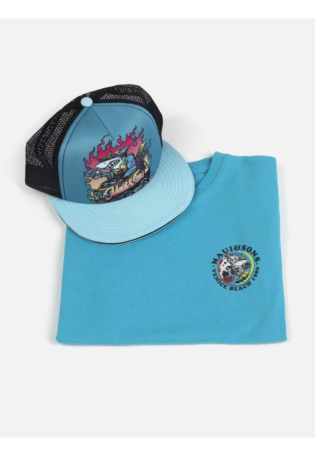 Pack Polera Jockey Niño Celeste 5AV1228-KV22 Maui And Sons-2