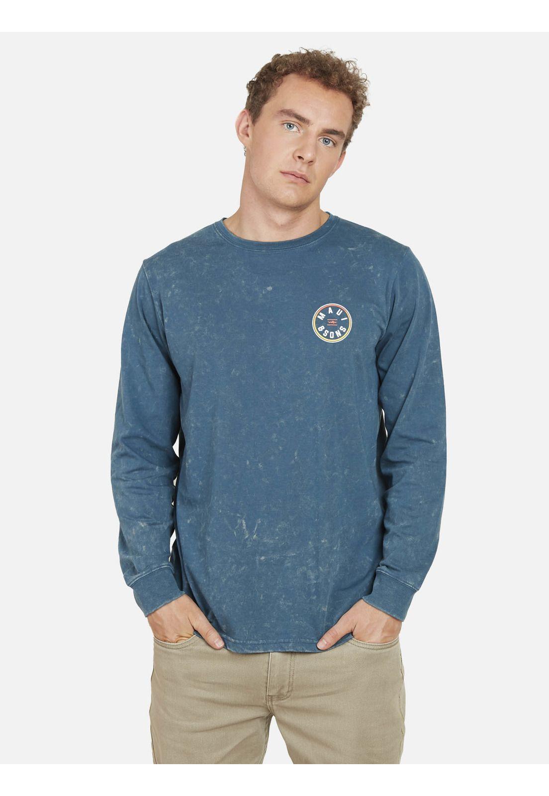 Polera GRADIENT SHARK DYE Hombre Azul Maui and Sons-1