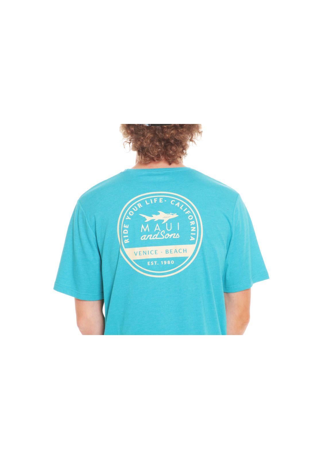 Polera M/C Hombre 5P161-MV20 Celeste Maui and Sons-2