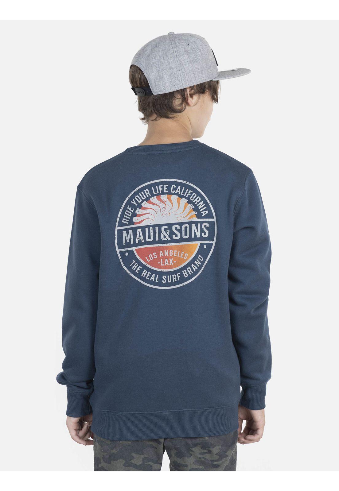 Poleron Juvenil MID SUN Y CREW Azul Maui and Sons-1
