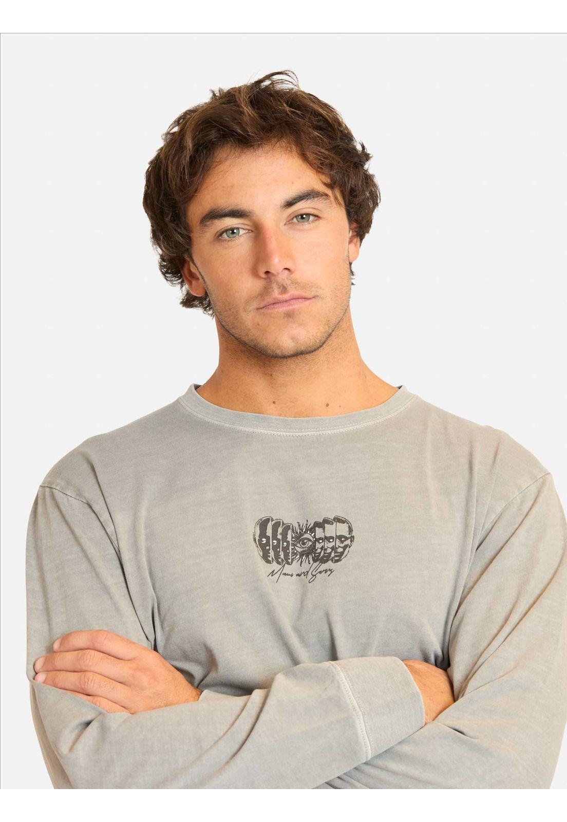Polera ML Maviz Gris Hombre Maui And Sons-2