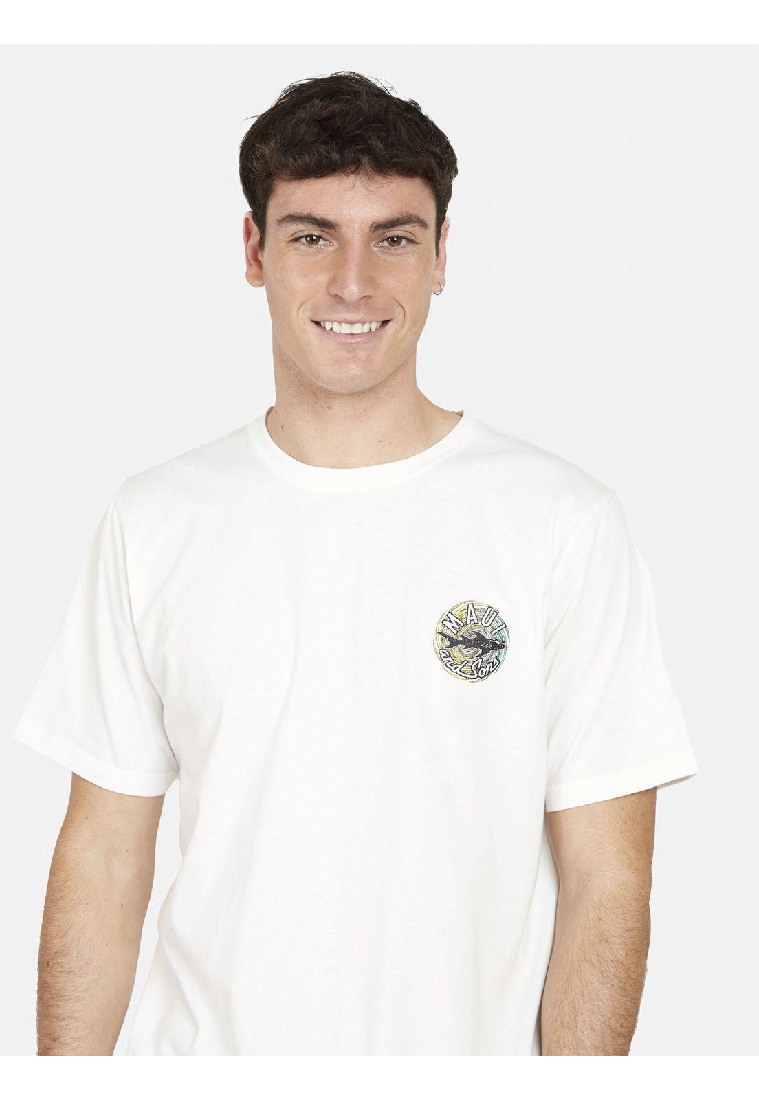 Polera SWIRL SHARK Hombre Blanco Maui and Sons-2