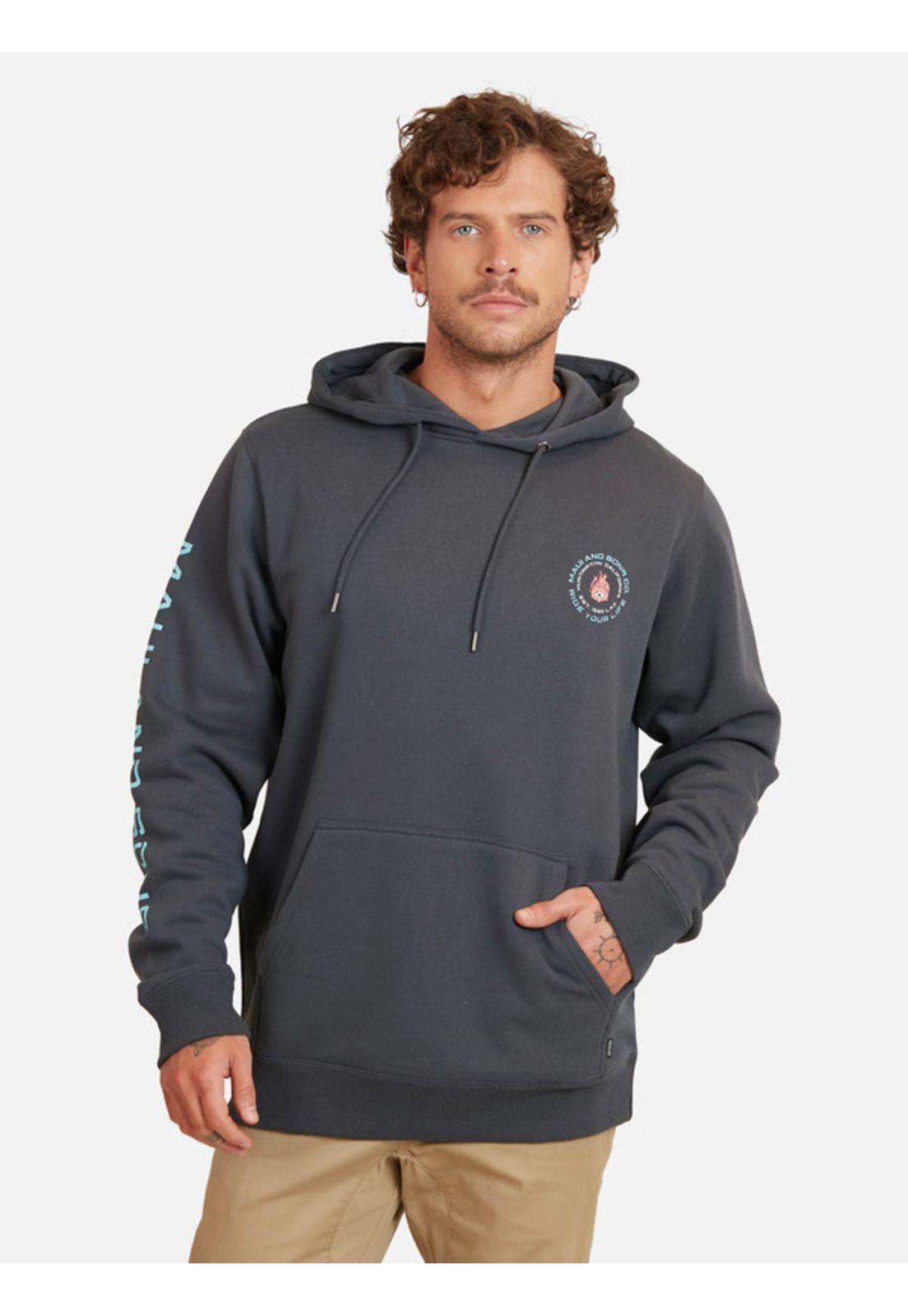 Poleron RIDE YOUR LIFE HOODIE Hombre Gris Maui and Sons-0