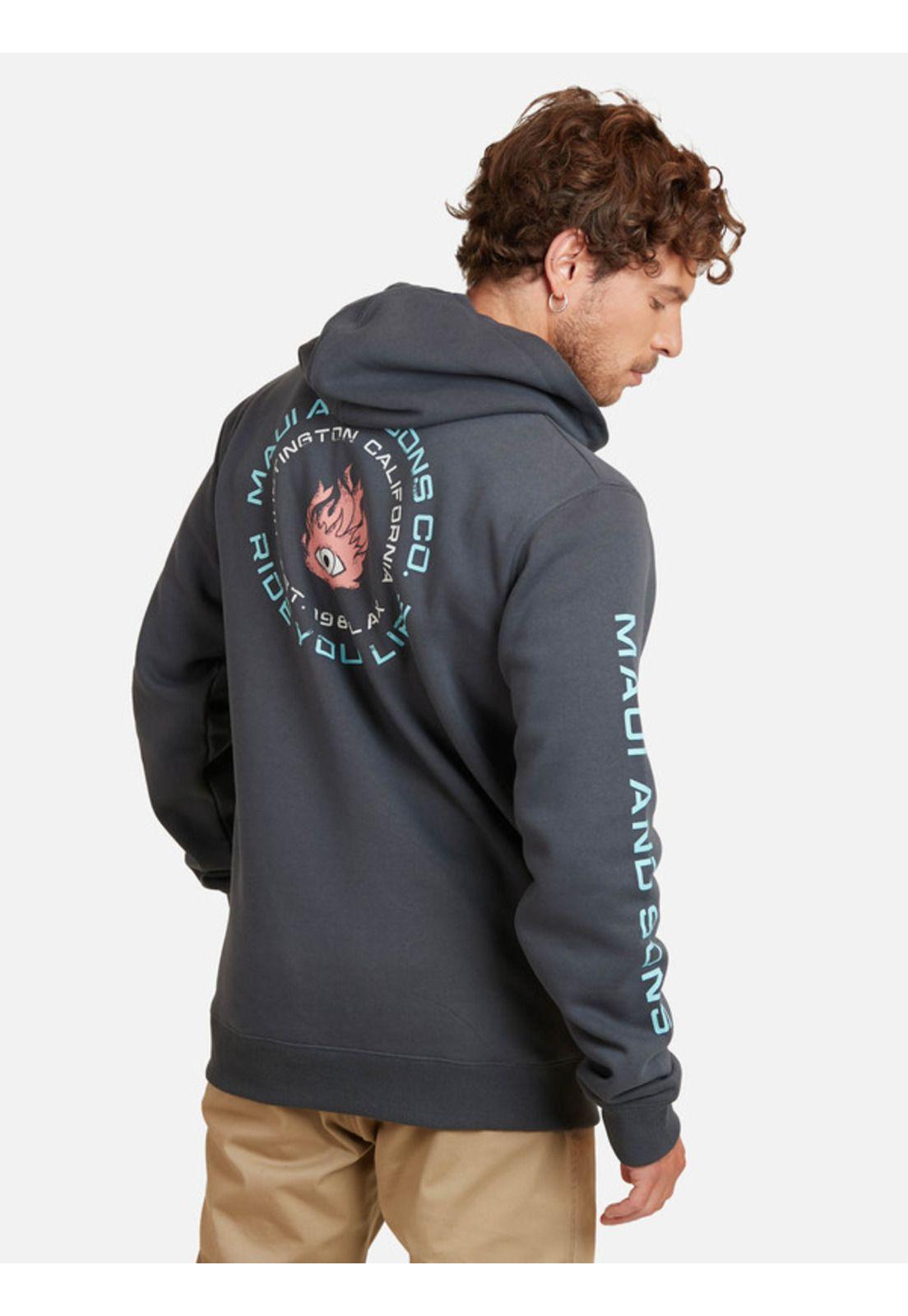 Poleron RIDE YOUR LIFE HOODIE Hombre Gris Maui and Sons-1