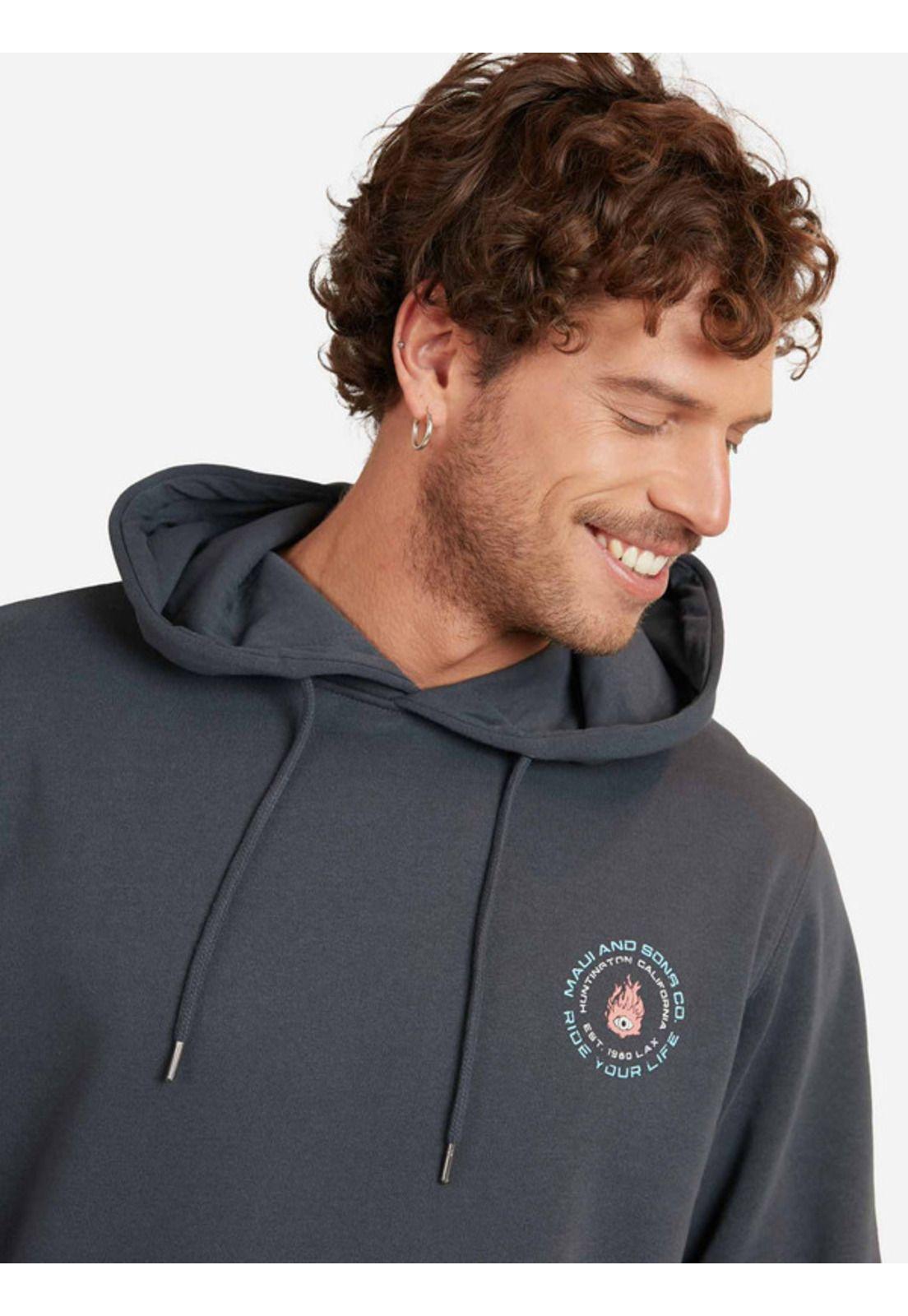 Poleron RIDE YOUR LIFE HOODIE Hombre Gris Maui and Sons-2