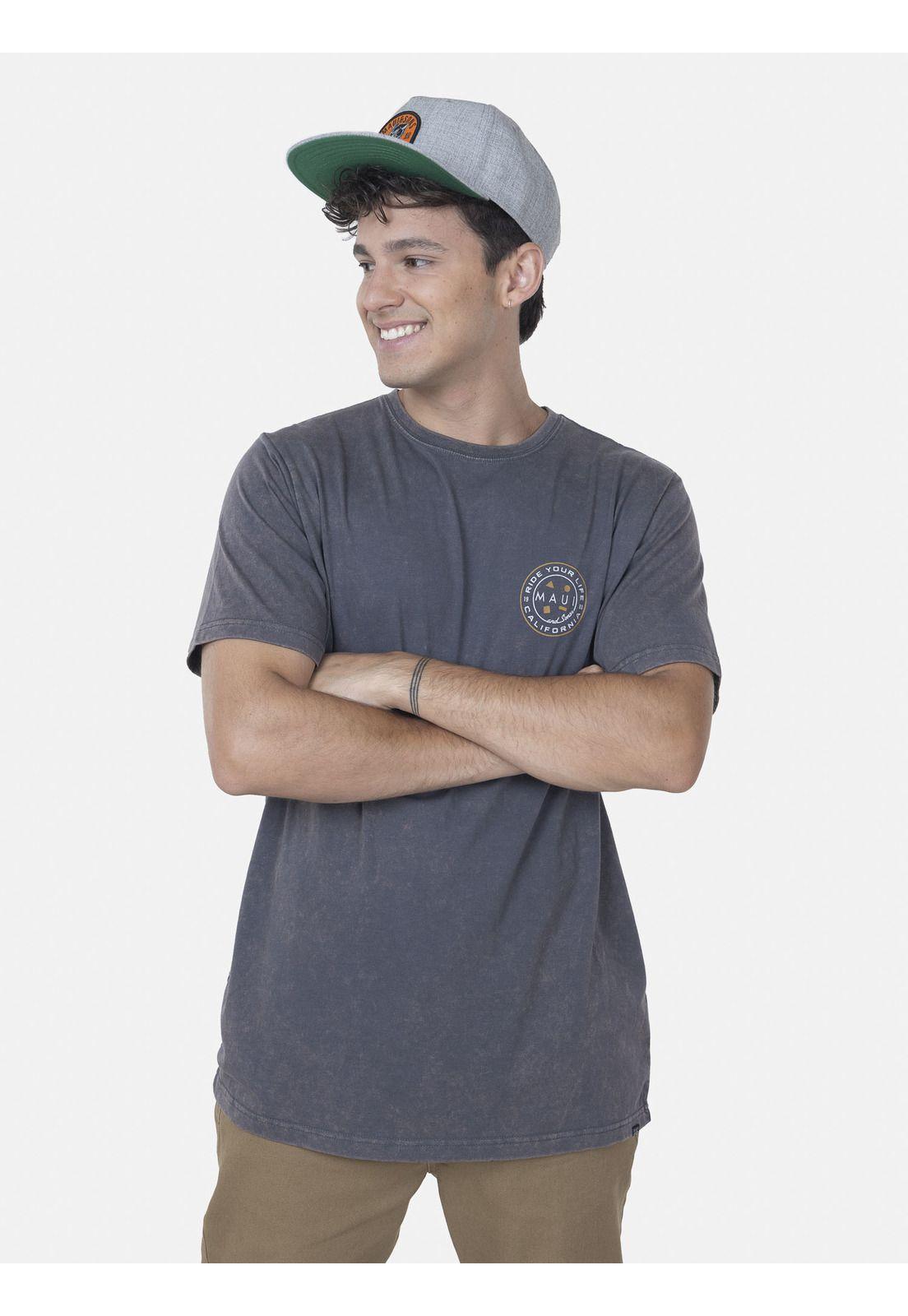 Polera Hombre COOKIE RUST SS TEE Gris Oscuro Maui and Sons-0