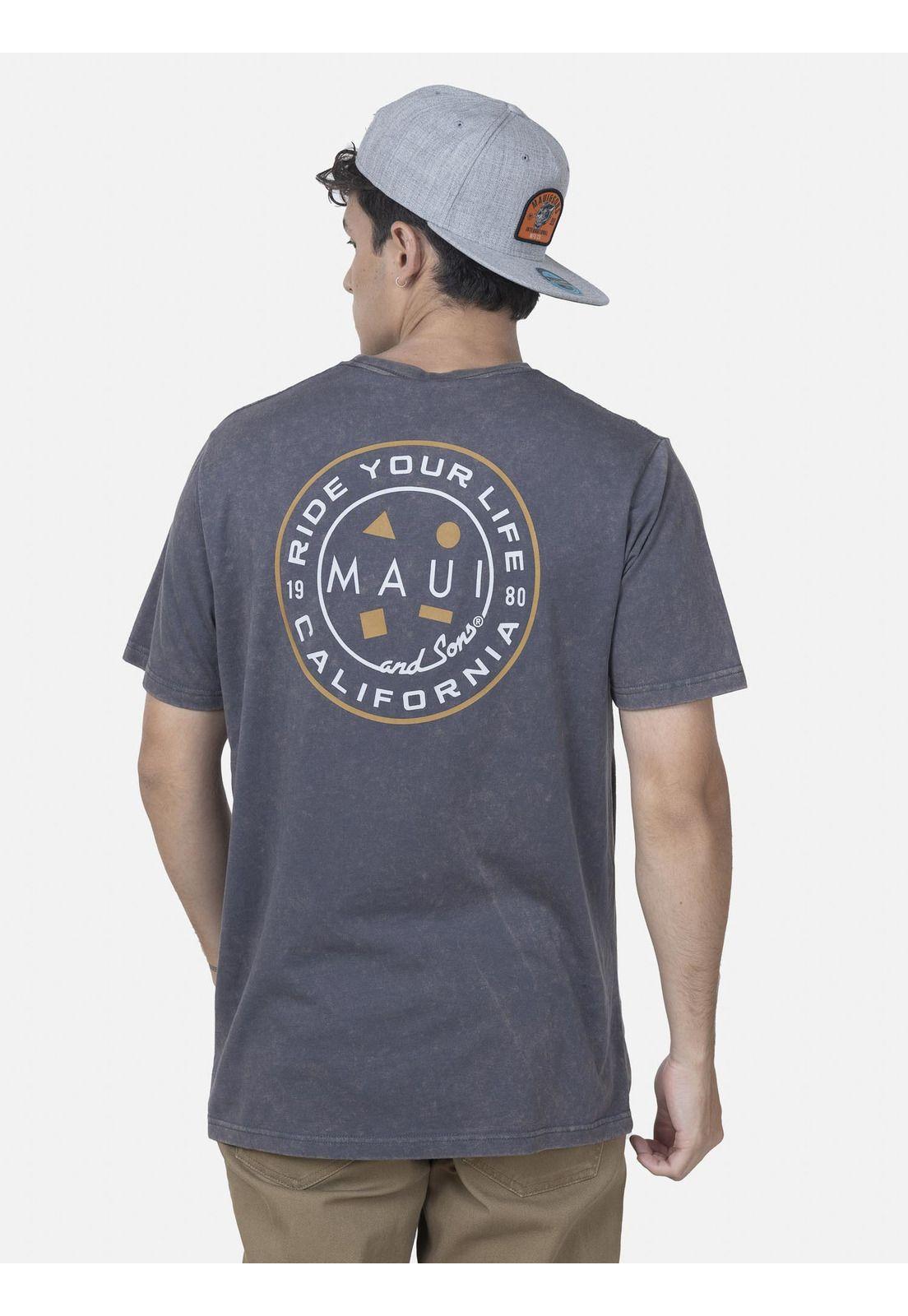 Polera Hombre COOKIE RUST SS TEE Gris Oscuro Maui and Sons-1