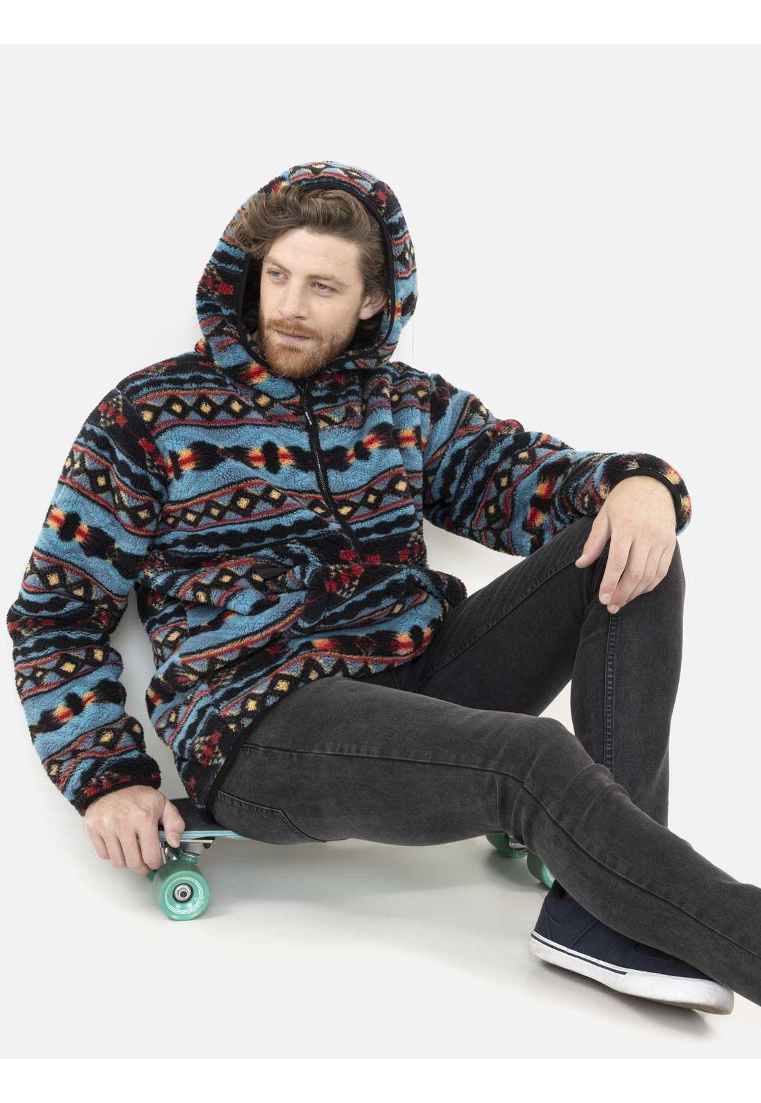 Poleron APACHE STYLE Hombre Azul Maui and Sons-3