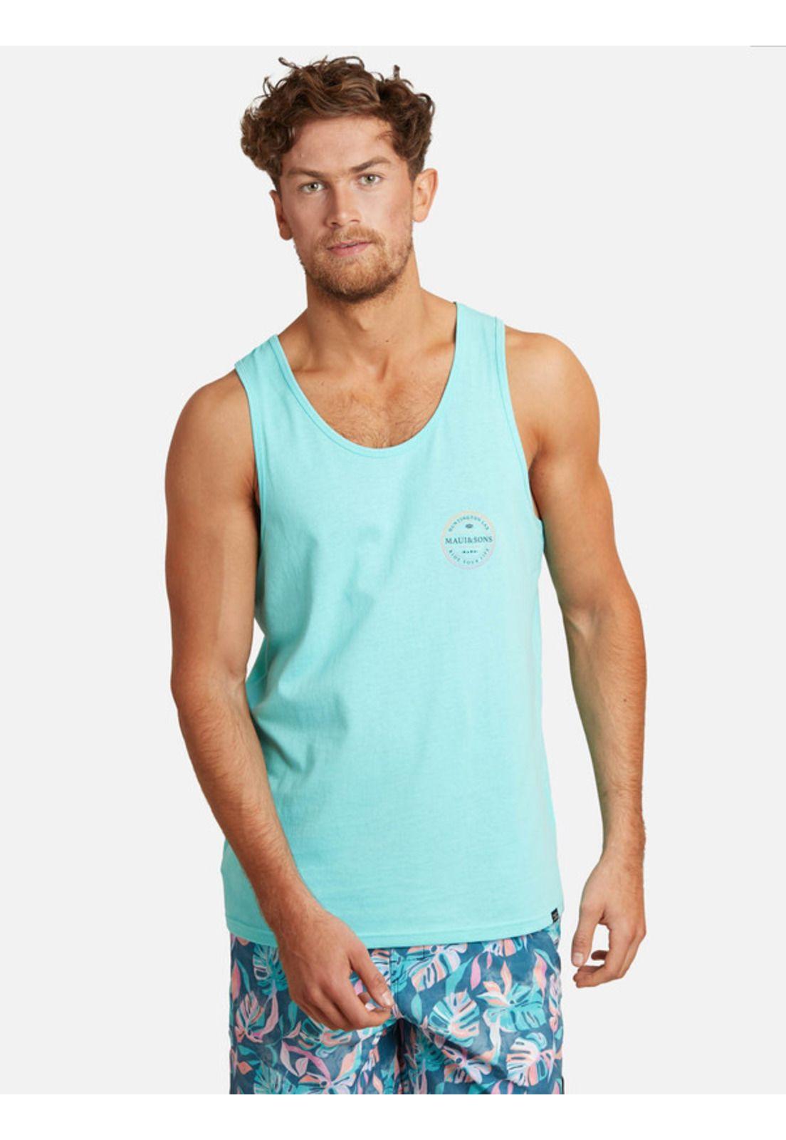 Polera Sm Ride Your Life Tanks Azul claro Hombre Maui and sons-0
