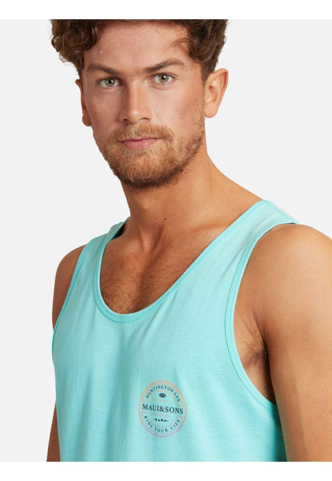 Polera Sm Ride Your Life Tanks Azul claro Hombre Maui and sons-2