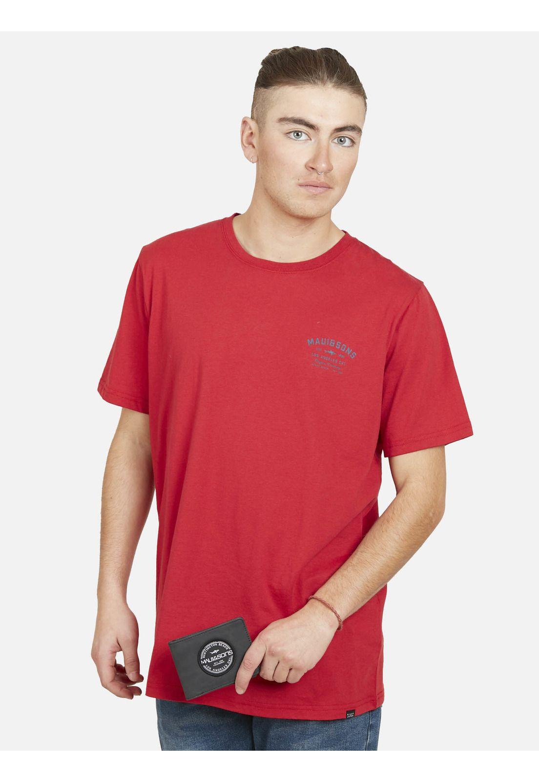 Pack Polera Billetera 5AV1556 Hombre Rojo Maui and Sons-0