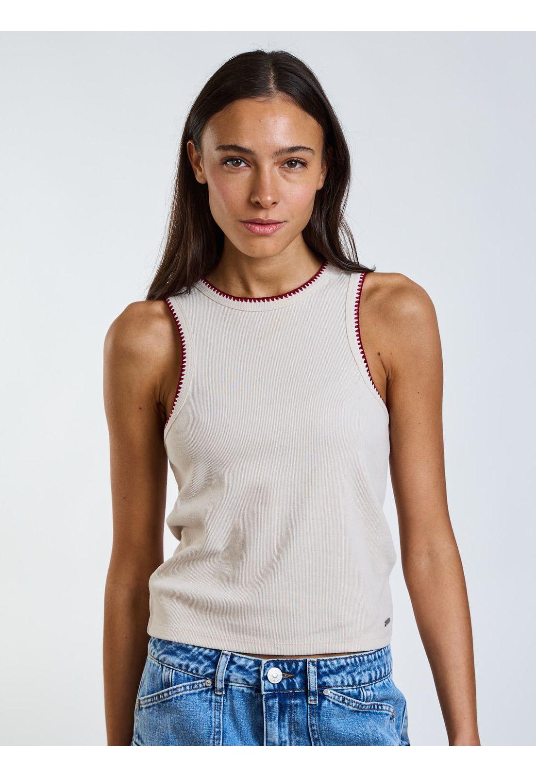 Polera SM Zuri Beige Mujer Maui and Sons-0