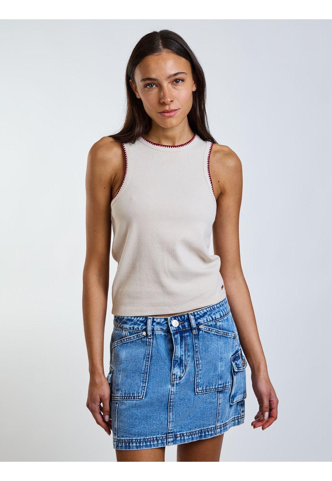 Polera SM Zuri Beige Mujer Maui and Sons-5