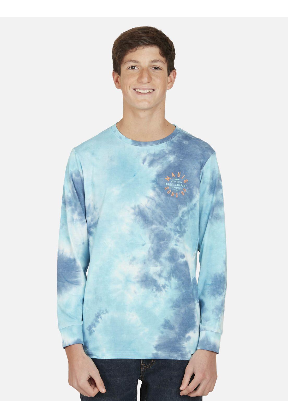 Polera SURF COMPANY TIE DYE LS Juvenil Multicolor Maui and Sons-0