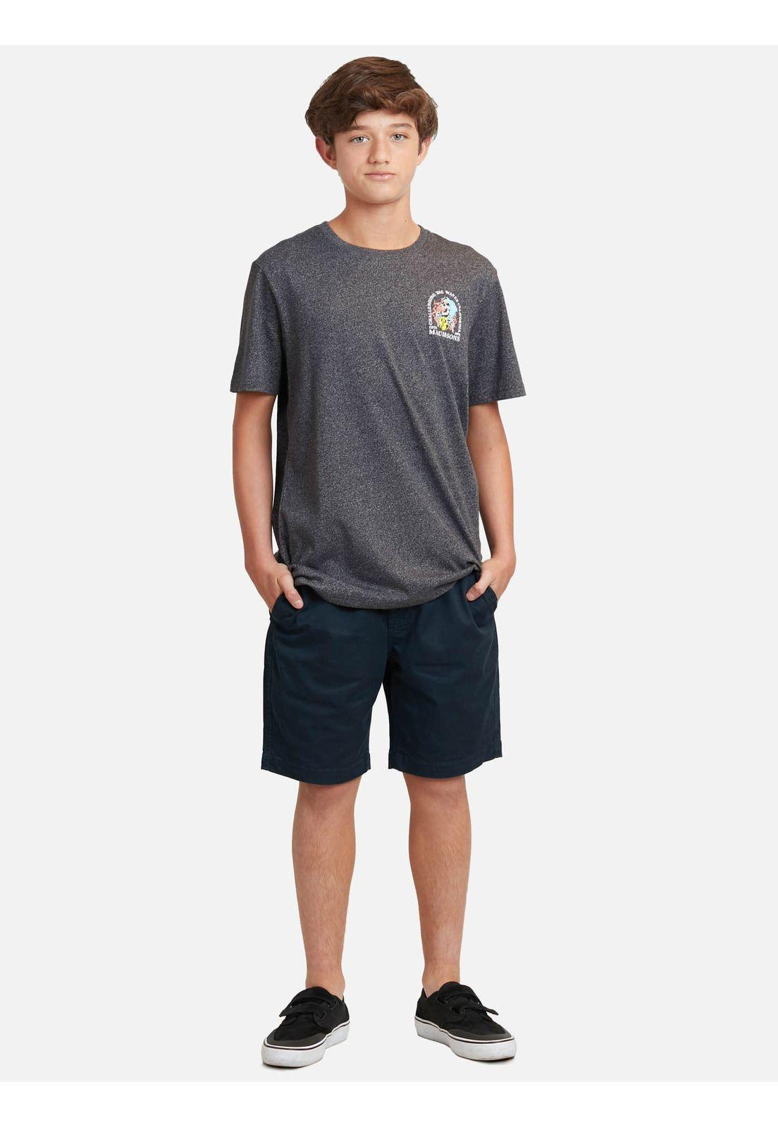 Polera Challenging The Waves California Juvenil Hombre Negro Maui And Sons-1