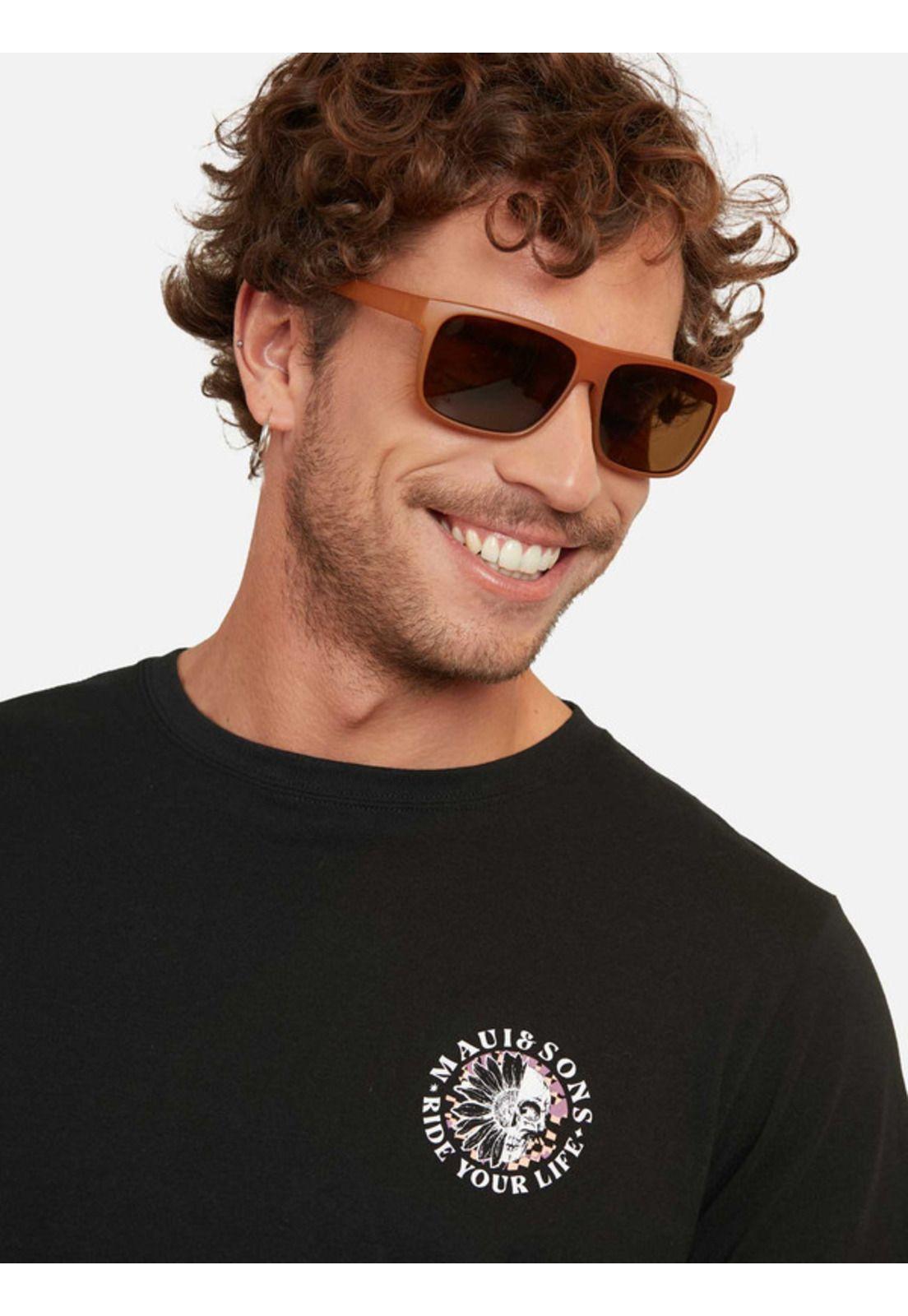 Polera Azy Skull Hombre Negro Maui And Sons-2