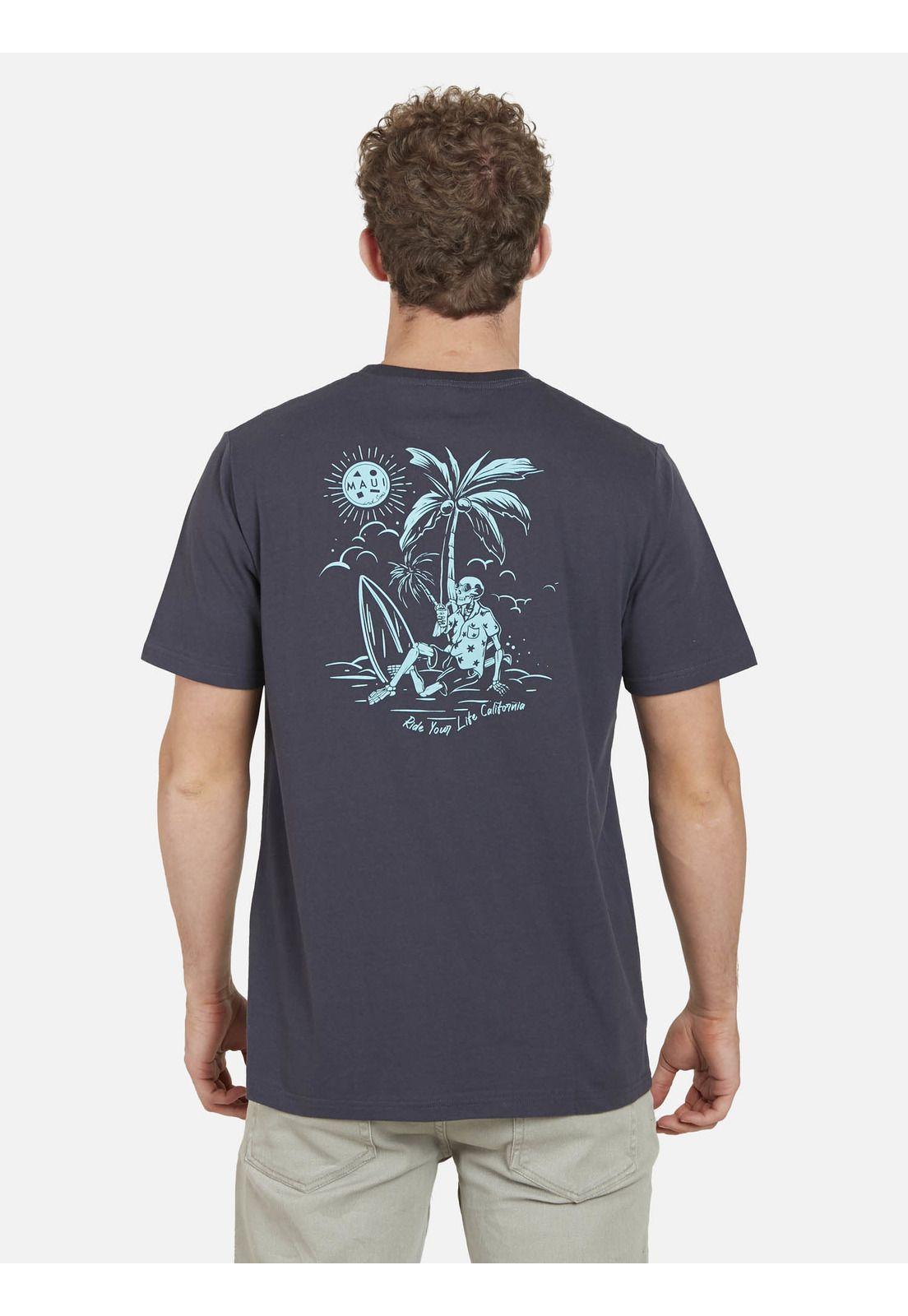 Polera SKULL RELAX Hombre Gris Oscuro Maui and Sons-1