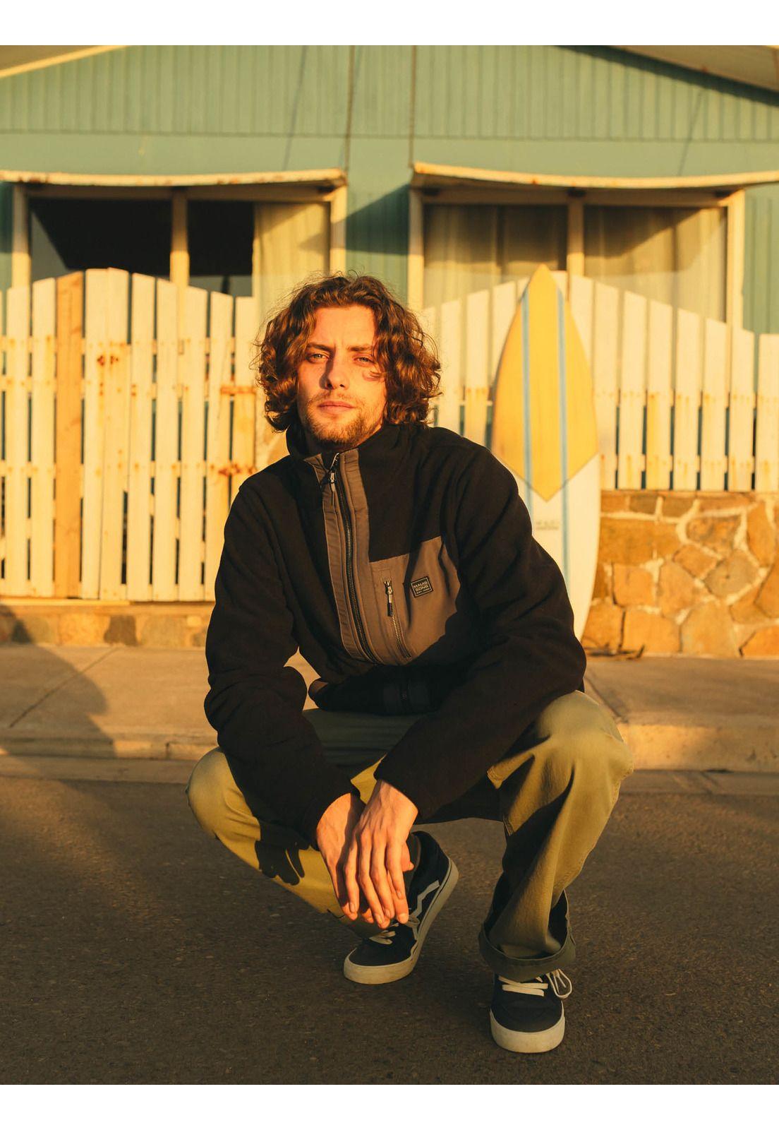 Poleron Polar Ironclad Negro Hombre Maui And Sons-0