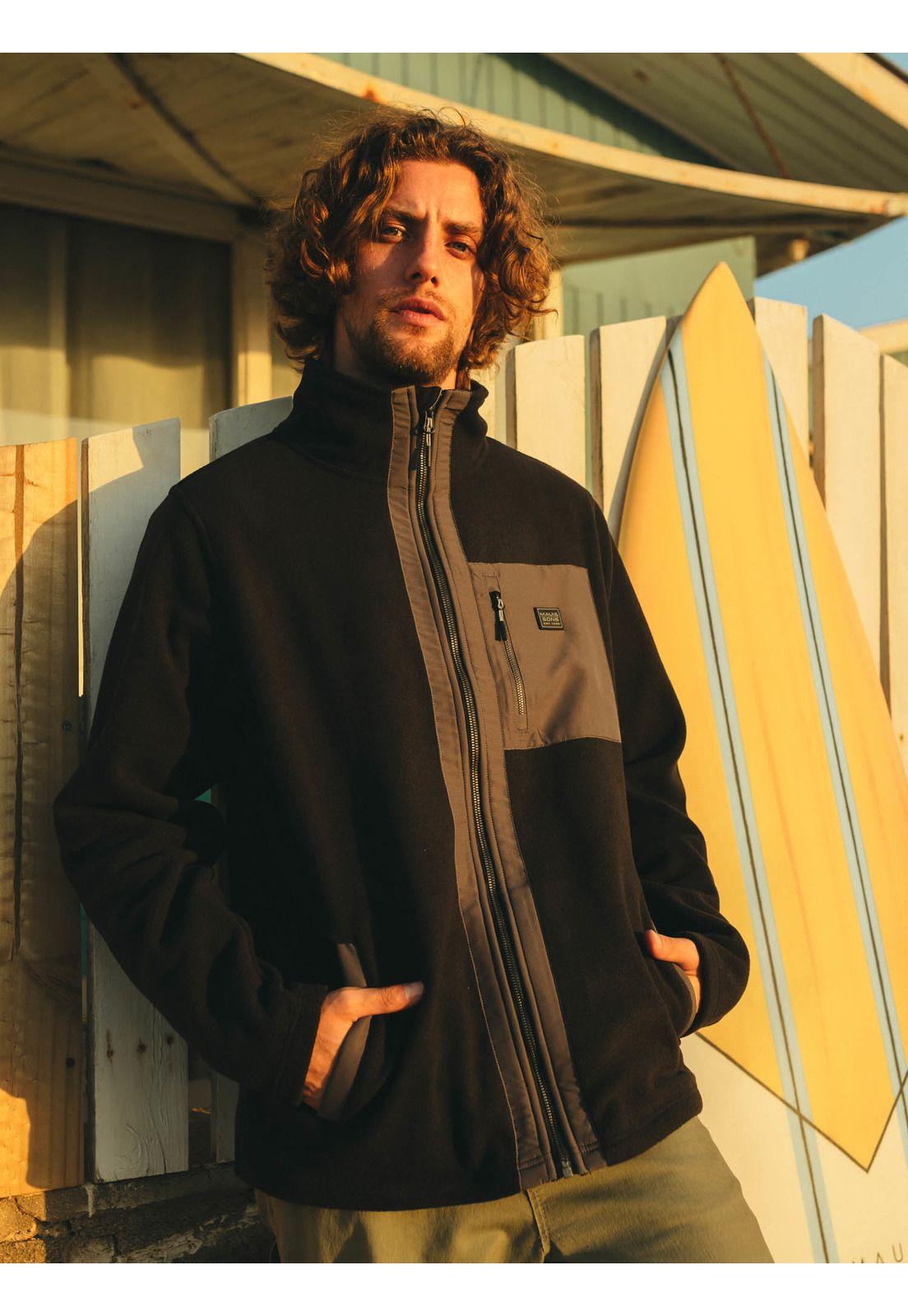 Poleron Polar Ironclad Negro Hombre Maui And Sons-1