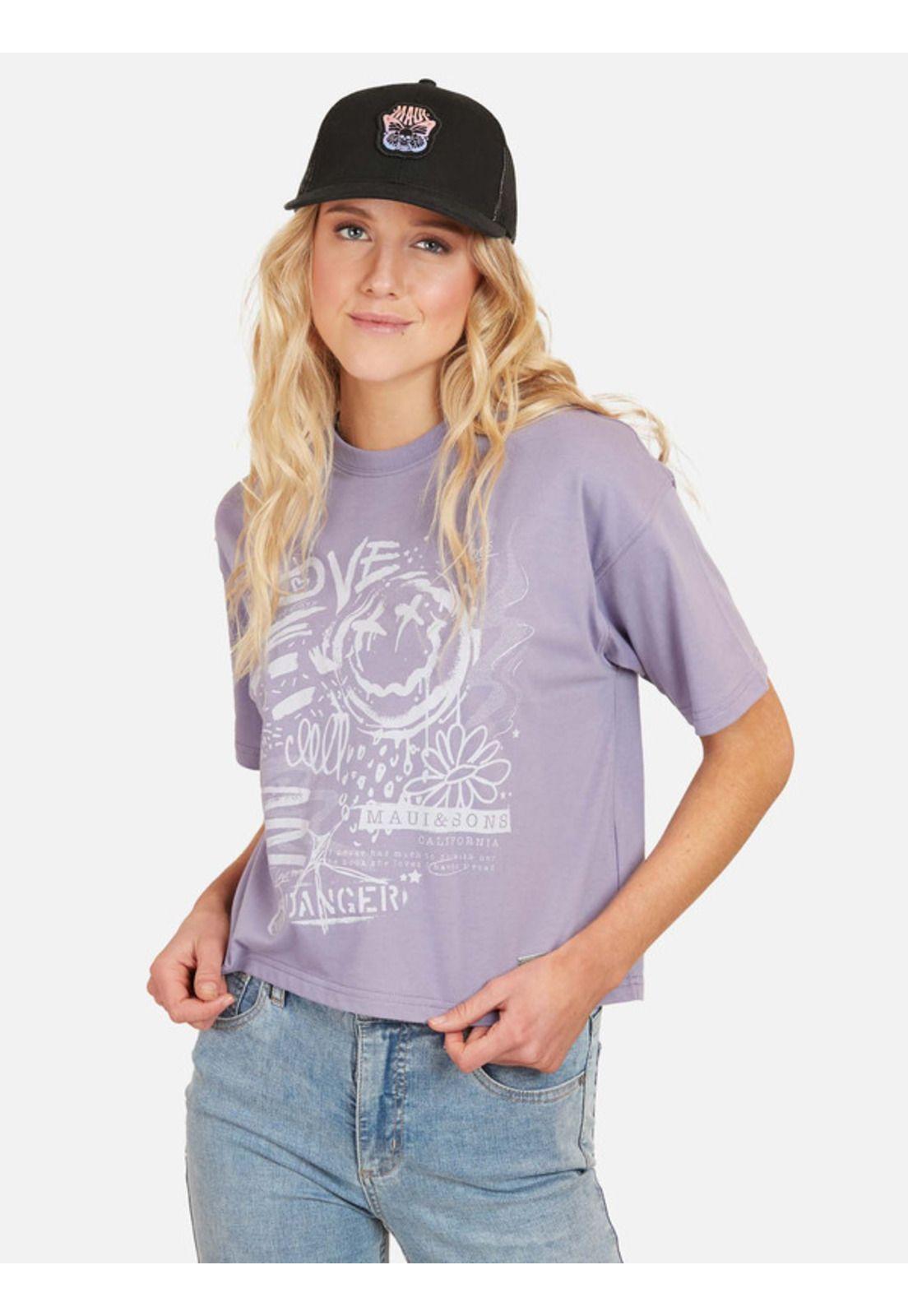 Polera Ile Graffiti Mujer Morado Maui And Sons-0