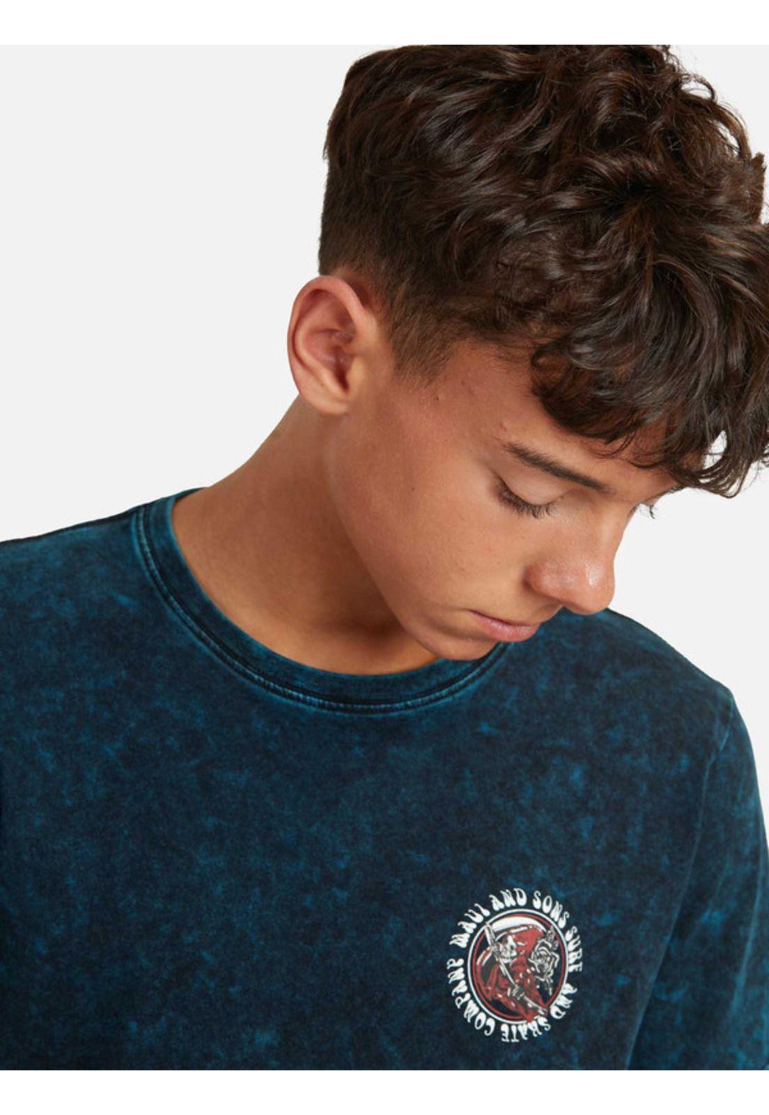 Polera Maui & Sons Surf Process Style Juvenil Hombre Azul Maui And Sons-2