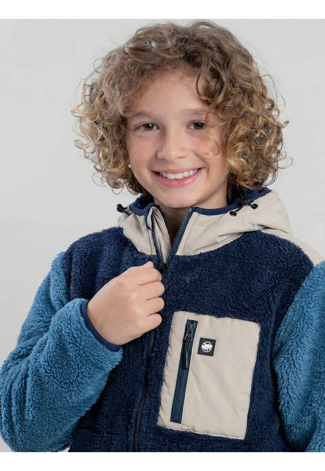 Poleron Chiporro Toubkal Azul Infantil Maui And Sons-3