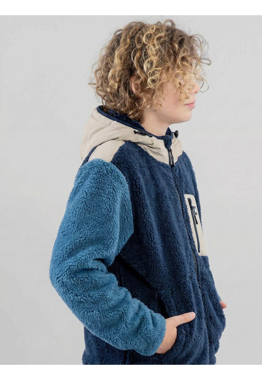 Poleron Chiporro Toubkal Azul Infantil Maui And Sons-5