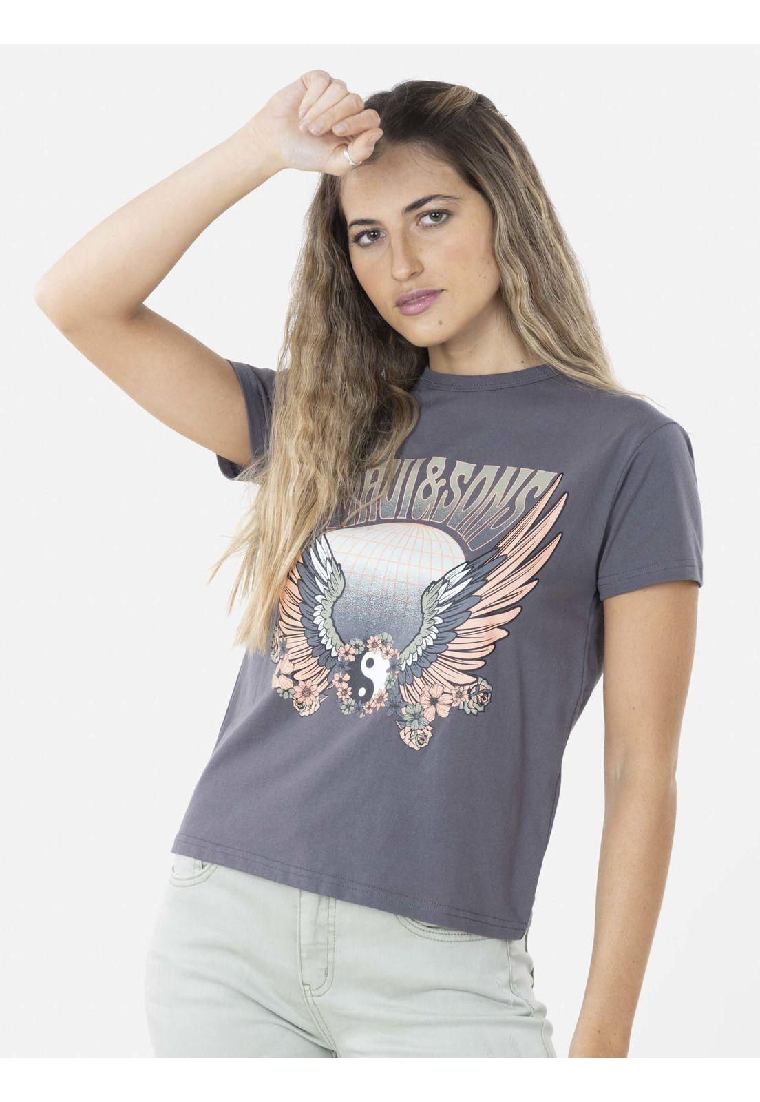 Polera MAUI WORLD Mujer Gris Oscuro Maui and Sons-0