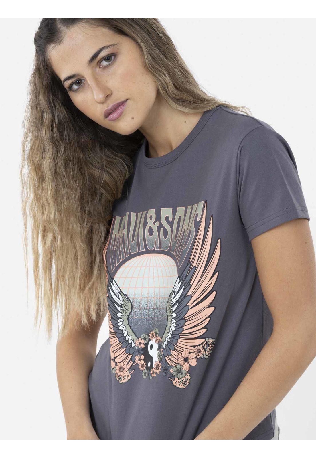 Polera MAUI WORLD Mujer Gris Oscuro Maui and Sons-2